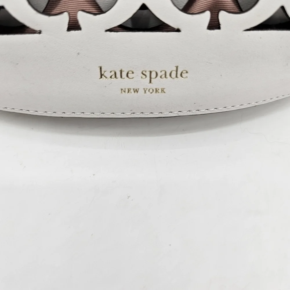 Kate Spade New York Dolly Perforated Leather Spade Bucket Bag White Bund…